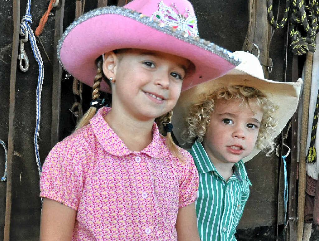 McKinley (5) and Billy (3) Keogh have been practising for the Cowboys’ event hosted by their father Scott Keogh. McKinley (5) and Billy (3) Keogh have been practising for the Cowboys’ event hosted by their father Scott Keogh.